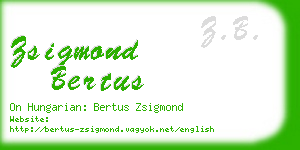 zsigmond bertus business card